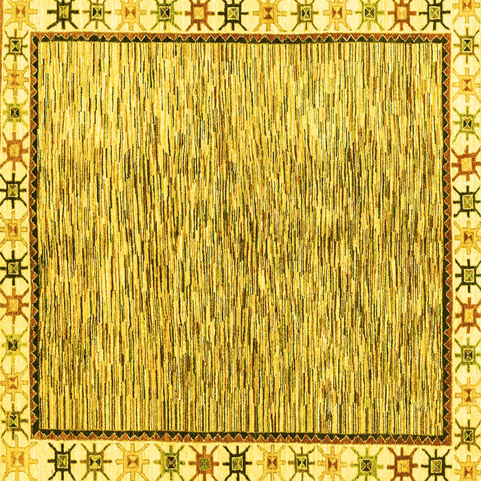 Square Abstract Yellow Modern Rug, abs3414yw