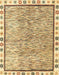 Machine Washable Abstract Mustard Yellow Rug, wshabs3414