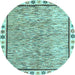 Round Abstract Light Blue Modern Rug, abs3414lblu