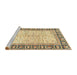 Sideview of Machine Washable Abstract Brown Gold Rug, wshabs3415