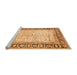 Sideview of Machine Washable Abstract Orange Modern Area Rugs, wshabs3415org