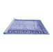 Sideview of Machine Washable Abstract Blue Modern Rug, wshabs3415blu