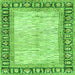 Square Machine Washable Abstract Green Modern Area Rugs, wshabs3415grn