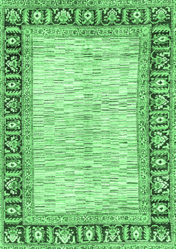 Abstract Emerald Green Modern Rug, abs3415emgrn