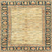 Square Machine Washable Abstract Brown Gold Rug, wshabs3415