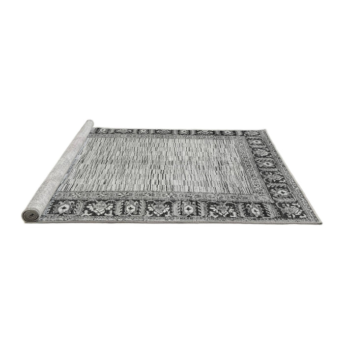 Sideview of Machine Washable Abstract Gray Modern Rug, wshabs3415gry