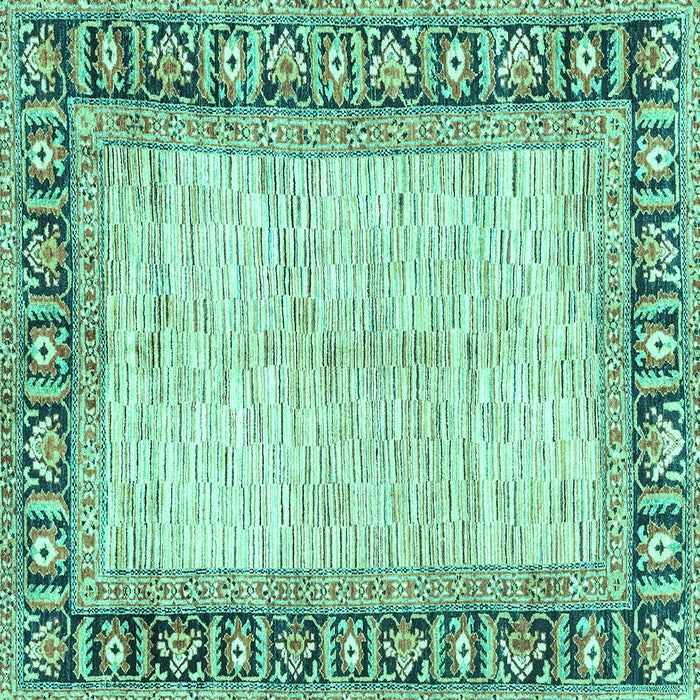Square Abstract Turquoise Modern Rug, abs3415turq