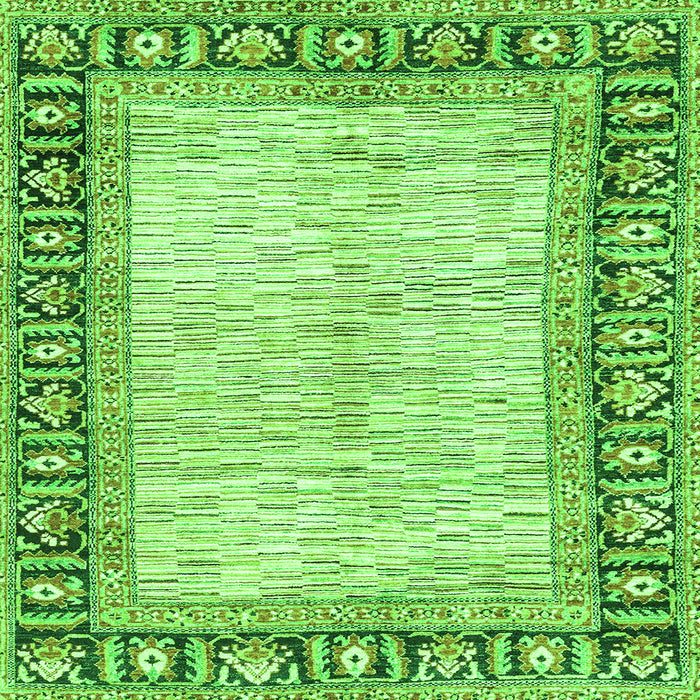 Square Abstract Green Modern Rug, abs3415grn