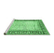 Sideview of Machine Washable Abstract Emerald Green Modern Area Rugs, wshabs3415emgrn