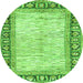 Round Abstract Green Modern Rug, abs3415grn