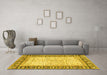 Machine Washable Abstract Yellow Modern Rug in a Living Room, wshabs3415yw