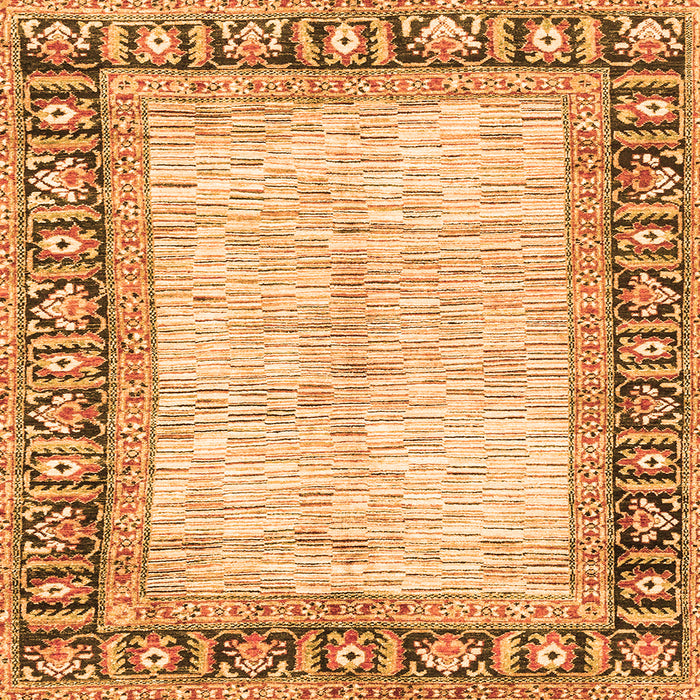 Square Abstract Orange Modern Rug, abs3415org