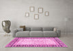 Machine Washable Abstract Pink Modern Rug in a Living Room, wshabs3415pnk