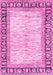 Machine Washable Abstract Pink Modern Rug, wshabs3415pnk