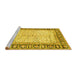 Sideview of Machine Washable Abstract Yellow Modern Rug, wshabs3415yw