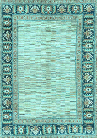 Abstract Light Blue Modern Rug, abs3415lblu