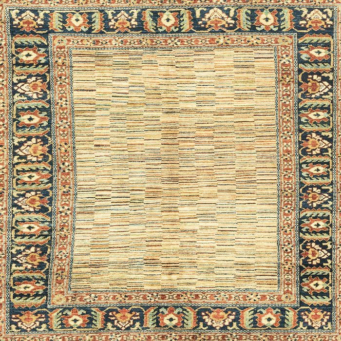 Square Abstract Brown Gold Modern Rug, abs3415