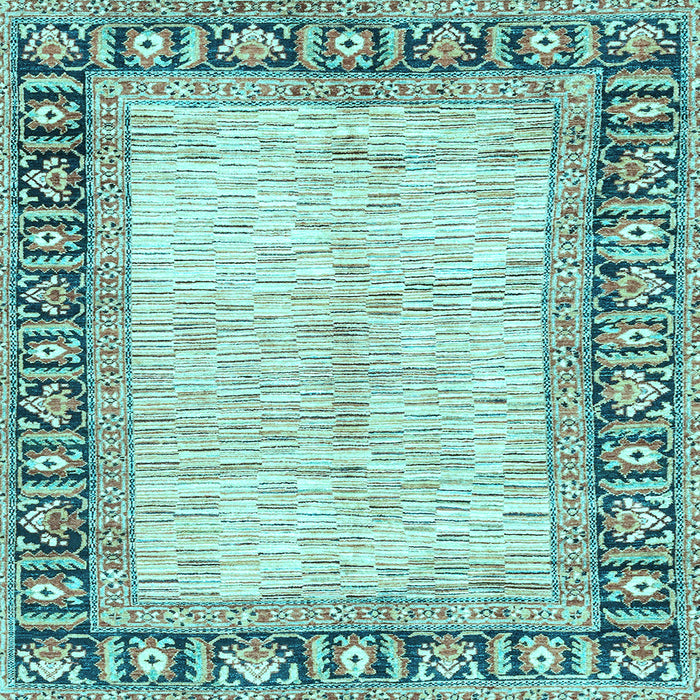 Square Machine Washable Abstract Light Blue Modern Rug, wshabs3415lblu