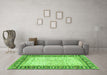 Machine Washable Abstract Green Modern Area Rugs in a Living Room,, wshabs3415grn