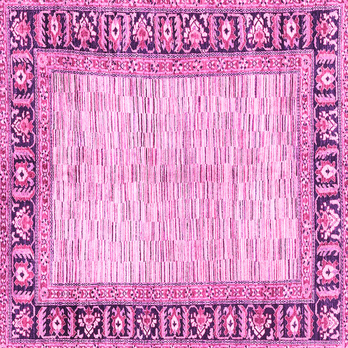 Square Machine Washable Abstract Pink Modern Rug, wshabs3415pnk
