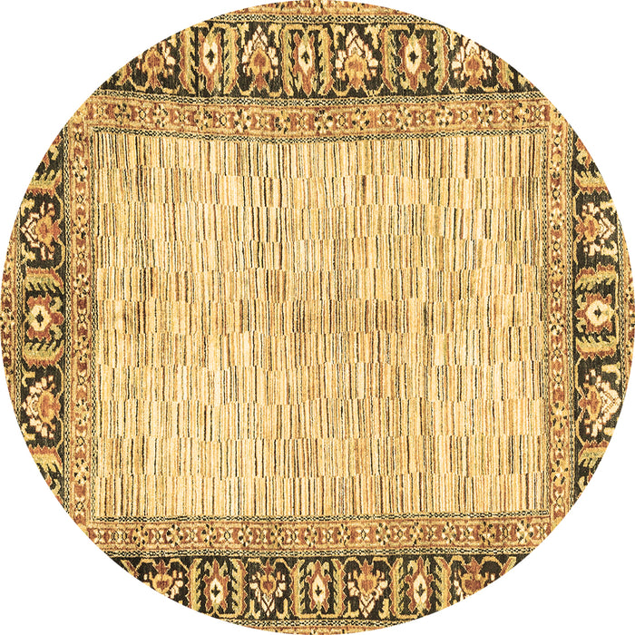 Round Abstract Brown Modern Rug, abs3415brn