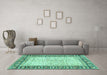 Machine Washable Abstract Turquoise Modern Area Rugs in a Living Room,, wshabs3415turq