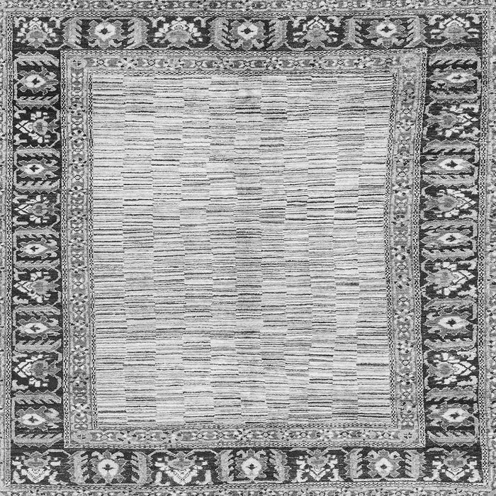 Square Abstract Gray Modern Rug, abs3415gry