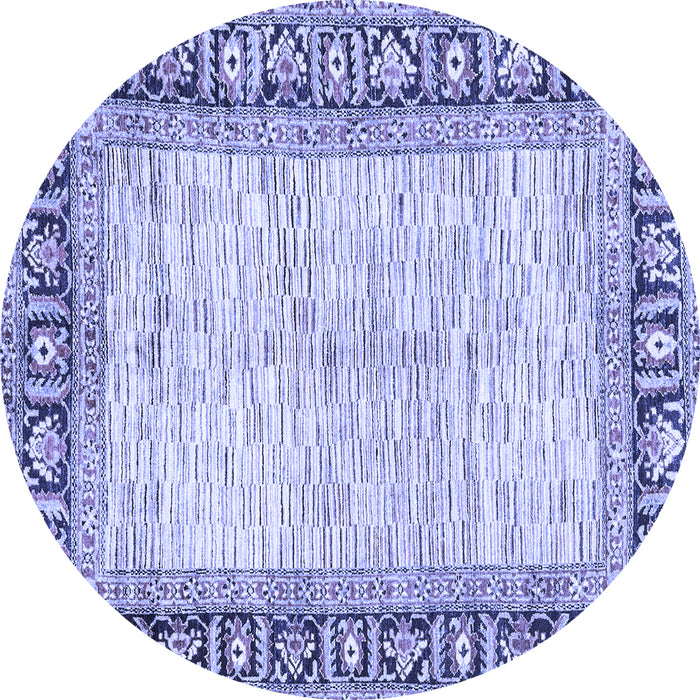 Round Machine Washable Abstract Blue Modern Rug, wshabs3415blu
