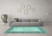 Machine Washable Abstract Light Blue Modern Rug, wshabs3415lblu