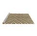 Sideview of Machine Washable Abstract Brown Gold Rug, wshabs3416