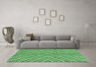 Machine Washable Abstract Emerald Green Modern Area Rugs in a Living Room,, wshabs3416emgrn