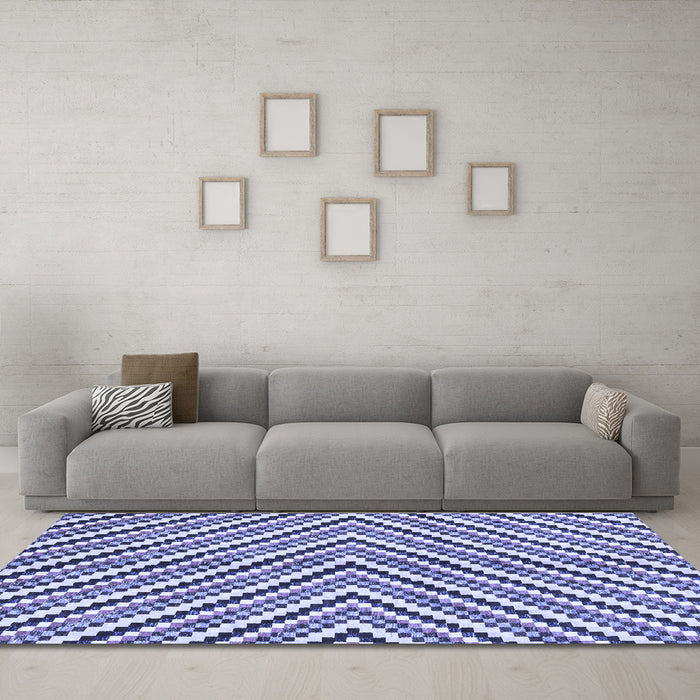 Machine Washable Abstract Blue Modern Rug in a Living Room, wshabs3416blu