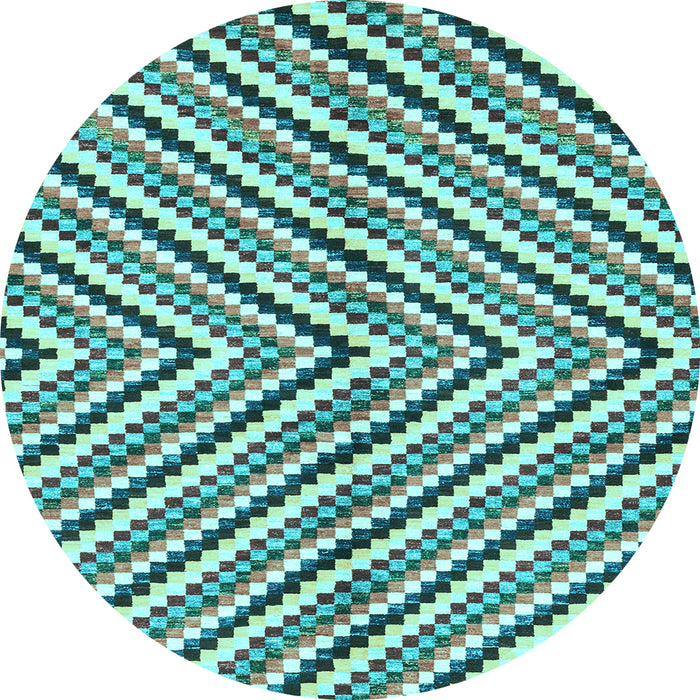 Round Machine Washable Abstract Light Blue Modern Rug, wshabs3416lblu