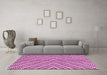 Machine Washable Abstract Pink Modern Rug in a Living Room, wshabs3416pnk