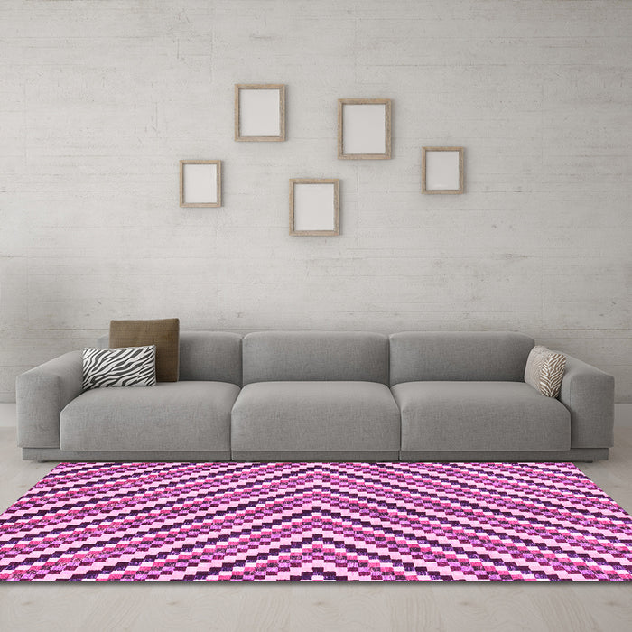 Machine Washable Abstract Pink Modern Rug in a Living Room, wshabs3416pnk