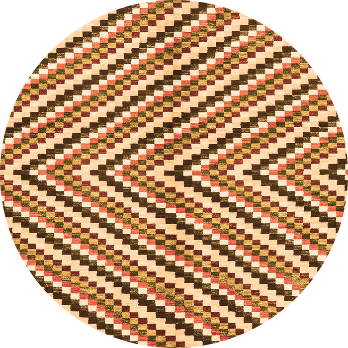 Round Abstract Orange Modern Rug, abs3416org
