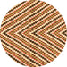 Round Abstract Orange Modern Rug, abs3416org