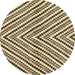 Round Abstract Brown Gold Modern Rug, abs3416