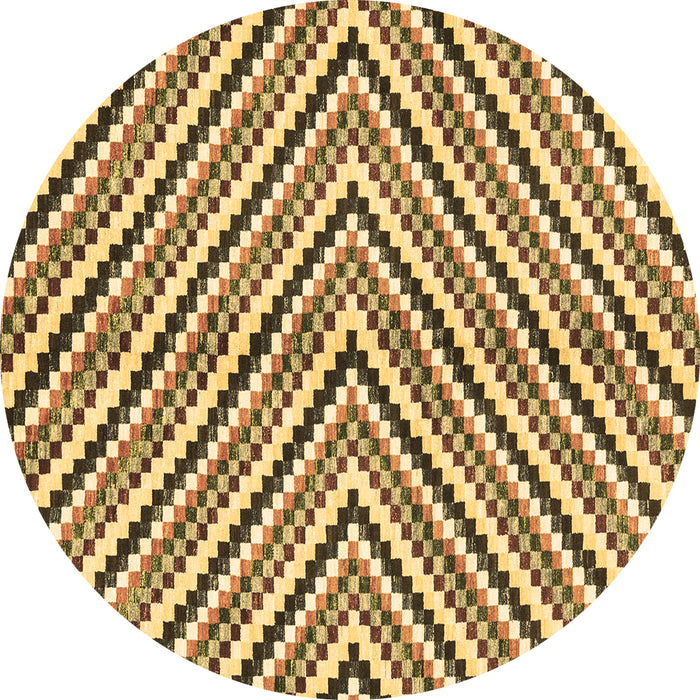 Round Machine Washable Abstract Brown Modern Rug, wshabs3416brn