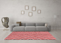 Machine Washable Abstract Red Modern Rug, wshabs3416red