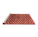 Sideview of Machine Washable Abstract Red Rug, wshabs3417