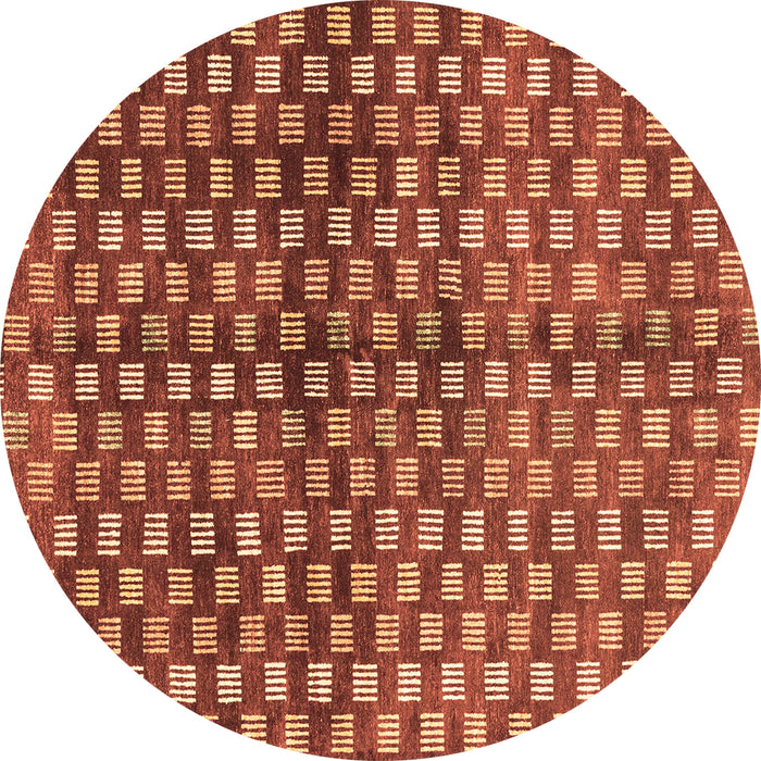 Round Abstract Brown Modern Rug, abs3417brn
