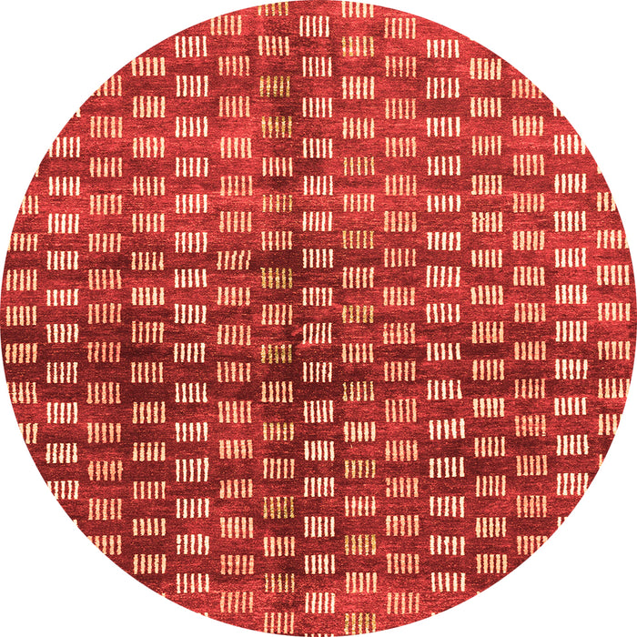 Round Abstract Orange Modern Rug, abs3417org