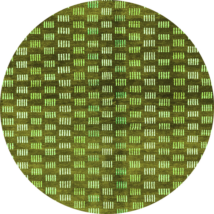 Round Abstract Green Modern Rug, abs3417grn