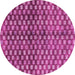 Round Machine Washable Abstract Purple Modern Area Rugs, wshabs3417pur