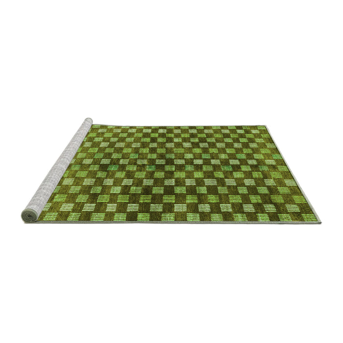 Sideview of Machine Washable Abstract Green Modern Area Rugs, wshabs3417grn