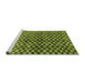 Sideview of Machine Washable Abstract Green Modern Area Rugs, wshabs3417grn