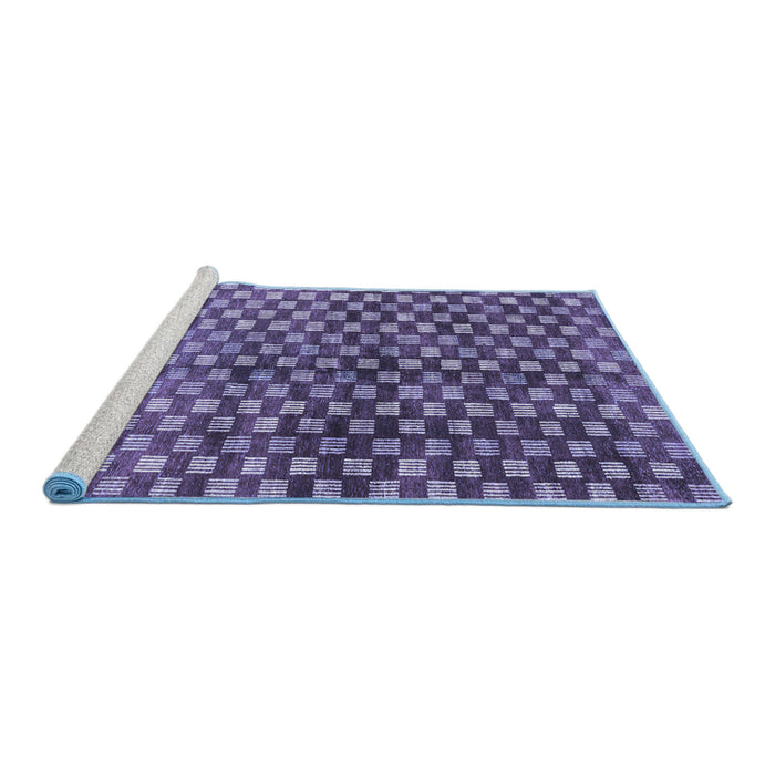 Sideview of Machine Washable Abstract Blue Modern Rug, wshabs3417blu