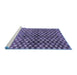 Sideview of Machine Washable Abstract Blue Modern Rug, wshabs3417blu