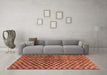 Machine Washable Abstract Brown Modern Rug in a Living Room,, wshabs3417brn